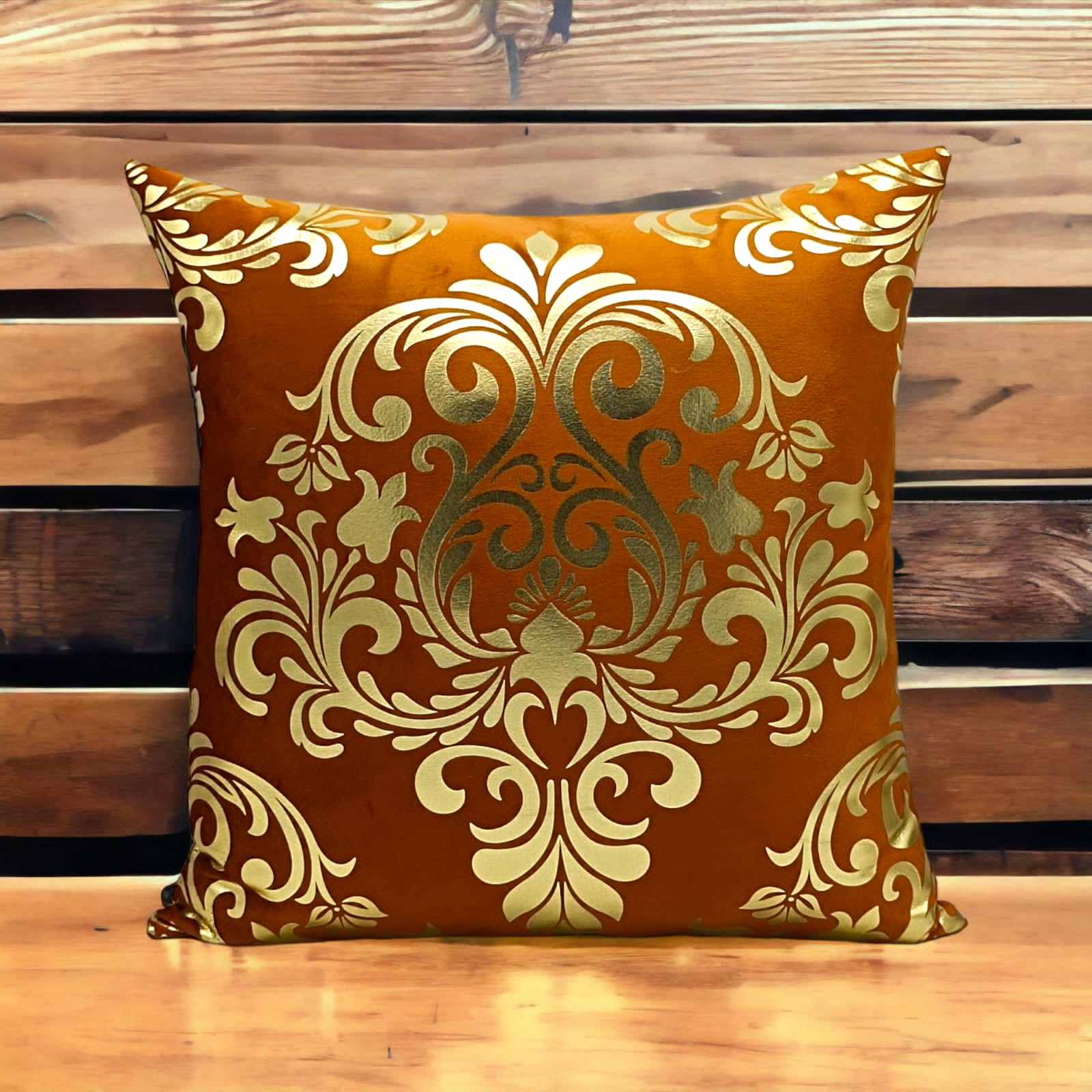 Golden Foil Cushions Copper Brown 1